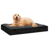 Dog Bed Black 71.5x54x9 cm Solid Wood Pine