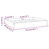 Dog Bed Black 71.5x54x9 cm Solid Wood Pine