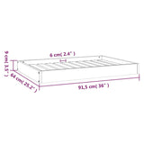 Dog Bed White 91.5x64x9 cm Solid Wood Pine - Low Angle