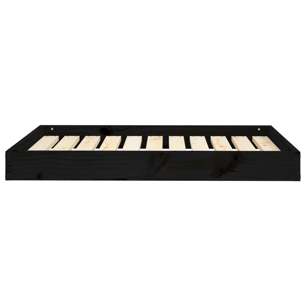 Dog Bed Black 91.5x64x9 cm Solid Wood Pine