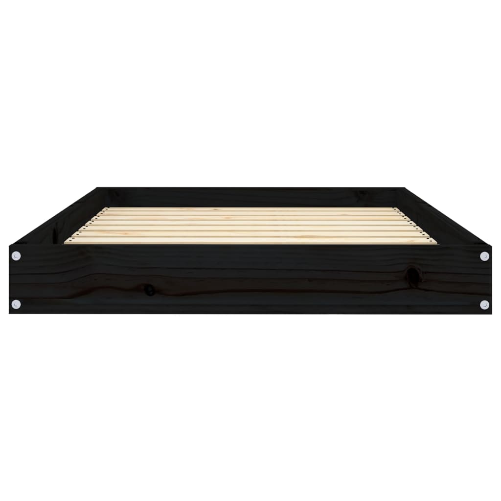 Dog Bed Black 91.5x64x9 cm Solid Wood Pine