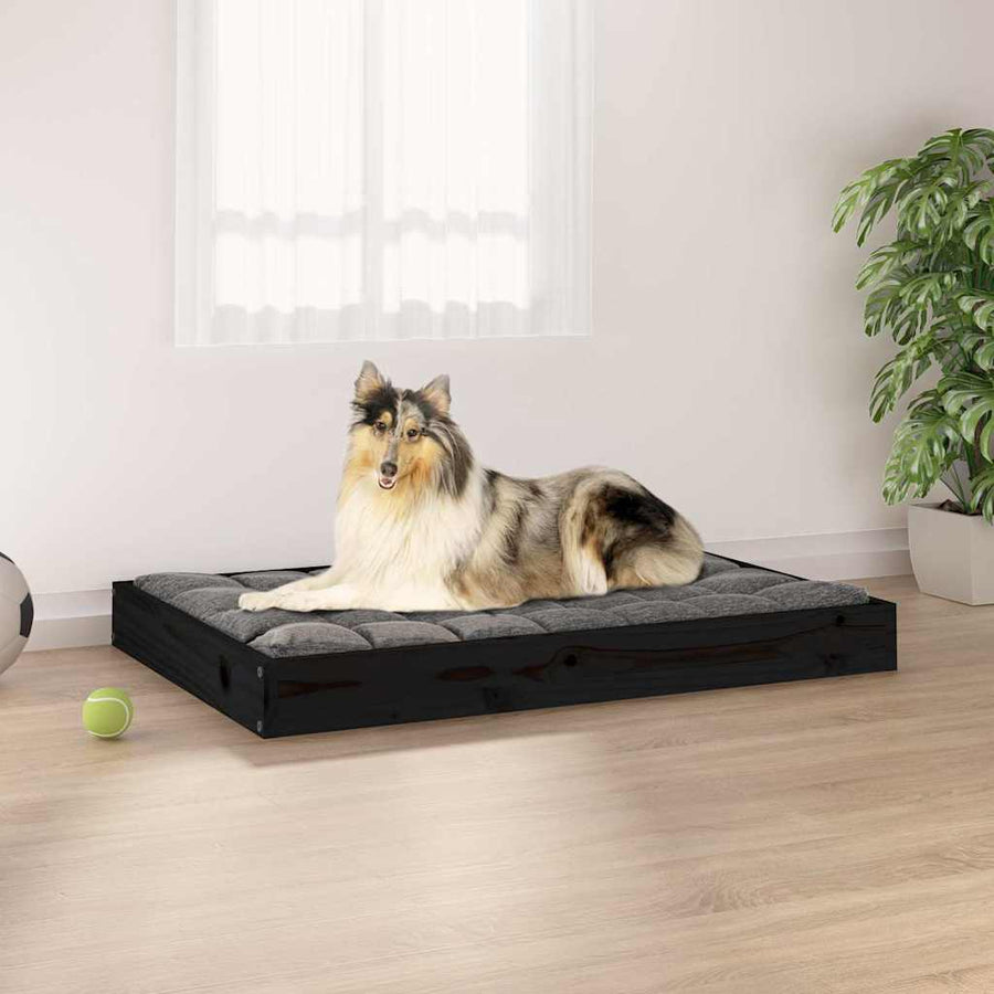Dog Bed 91.5 x 64 x 9 cm Solid pine wood Black