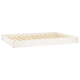 Dog Bed White 101.5x74x9 cm Solid Wood Pine - Front View
