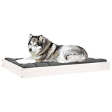 Dog Bed White 101.5x74x9 cm Solid Wood Pine - Rear View