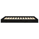 Dog Bed Black 101.5x74x9 cm Solid Wood Pine - Side View