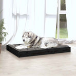 Dog Bed 101.5 x 74 x 9 cm Solid pine wood Black