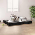 Dog Bed 101.5 x 74 x 9 cm Solid pine wood Black