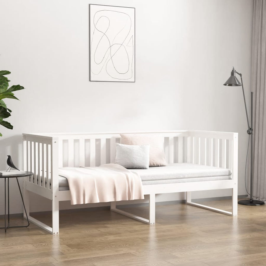 Day Bed without Mattress White 90x190 cm Solid Wood Pine