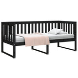 Day Bed without Mattress Black 90x190 cm Solid Wood Pine