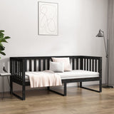 Day Bed without Mattress Black 90x190 cm Solid Wood Pine - Top-Down View