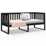Day Bed without Mattress Black 90x190 cm Solid Wood Pine - 45-Degree Angle