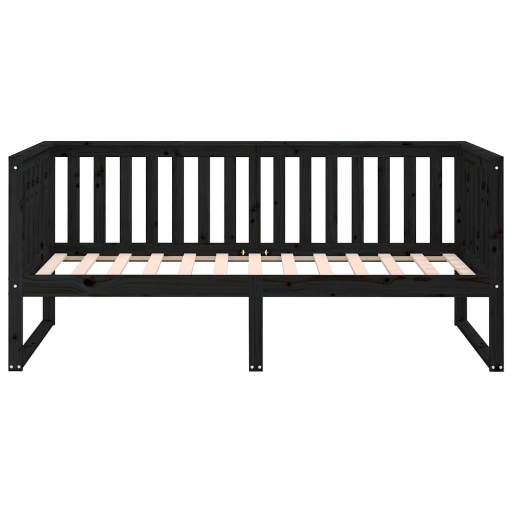 Day Bed without Mattress Black 90x190 cm Solid Wood Pine