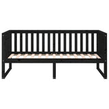 Day Bed without Mattress Black 90x190 cm Solid Wood Pine - Low Angle