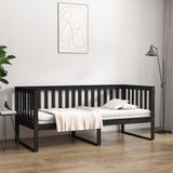 Day Bed without Mattress Black 90x190 cm Solid Wood Pine