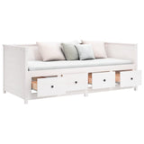 Day Bed without Mattress White 80x200 cm Solid Wood Pine - Close-Up Angle