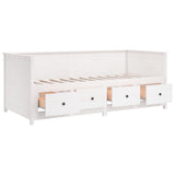 Day Bed without Mattress White 80x200 cm Solid Wood Pine - Low Angle
