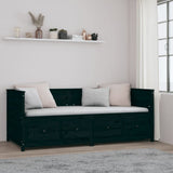 Day Bed without Mattress Black 80x200 cm Solid Wood Pine