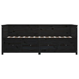 Day Bed without Mattress Black 80x200 cm Solid Wood Pine - Extra Image