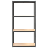 4-Layer Storage Shelf Anthracite Steel and Engineered Wood
