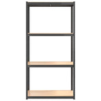4-Layer Storage Shelf Anthracite Steel and Engineered Wood