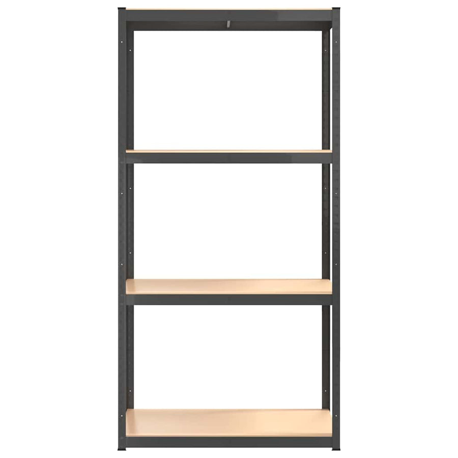 4-Layer Storage Shelf Anthracite Steel and Engineered Wood