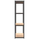4-Layer Storage Shelf Anthracite Steel and Engineered Wood