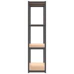 4-Layer Storage Shelf Anthracite Steel and Engineered Wood
