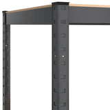 4-Layer Storage Shelf Anthracite Steel and Engineered Wood - Rear View