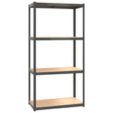 4-Layer Shelves 2 pcs Anthracite Steel and Engineered Wood - Top-Down View