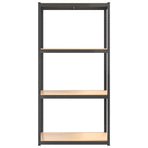 4-Layer Shelves 2 pcs Anthracite Steel and Engineered Wood