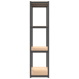 4-Layer Shelves 2 pcs Anthracite Steel and Engineered Wood - Rear View