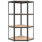 4-Layer Corner Shelf Anthracite Steel and Engineered Wood