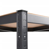4-Layer Corner Shelf Anthracite Steel and Engineered Wood - Low Angle