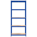 5-Layer Shelves 3 pcs Blue Steel and Engineered Wood