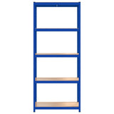 5-Layer Shelves 3 pcs Blue Steel and Engineered Wood - 45-Degree Angle
