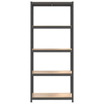 5-Layer Storage Shelf Anthracite Steel and Engineered Wood