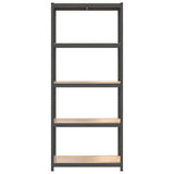 5-Layer Storage Shelf Anthracite Steel and Engineered Wood - Top-Down View