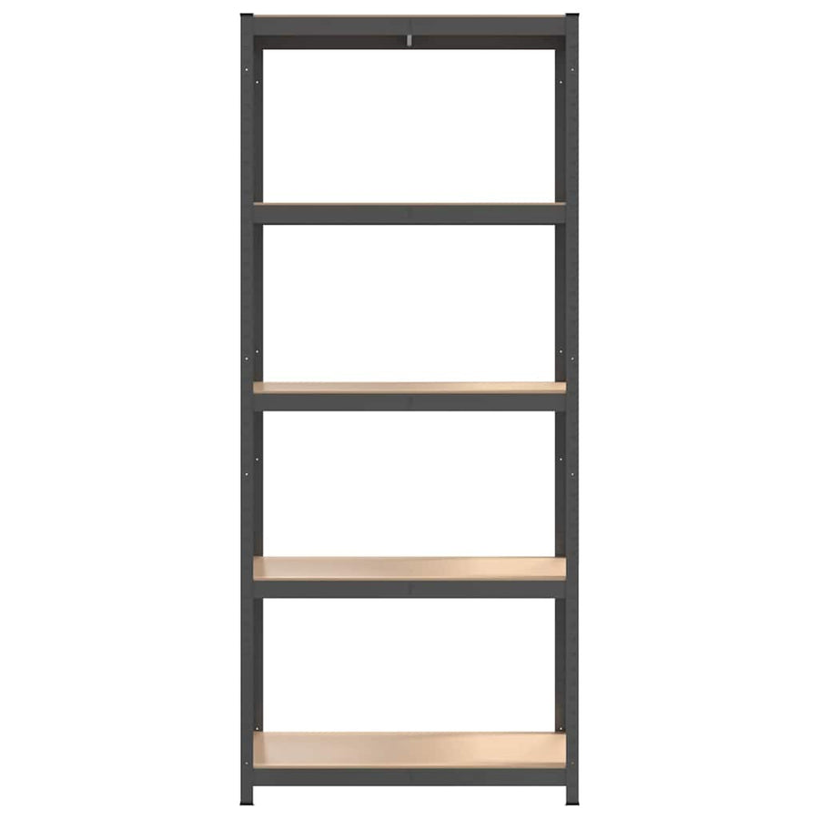 5-Layer Storage Shelf Anthracite Steel and Engineered Wood
