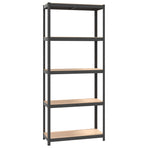 5-Layer Shelves 3 pcs Anthracite Steel and Engineered Wood