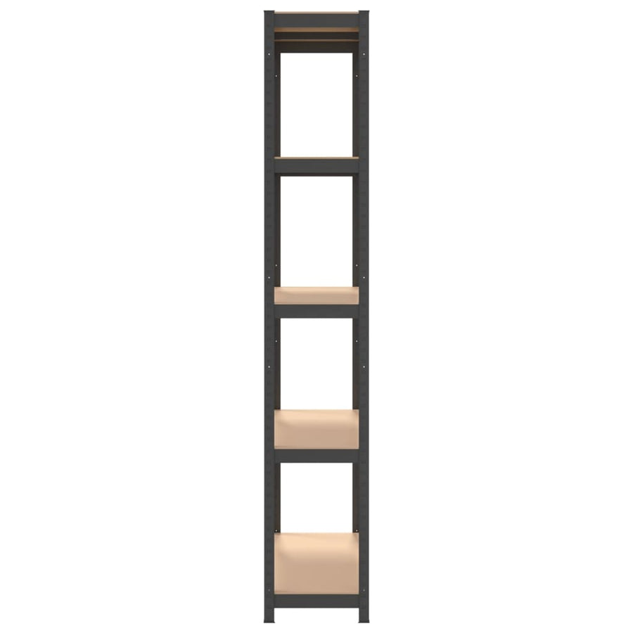 5-Layer Shelves 3 pcs Anthracite Steel and Engineered Wood