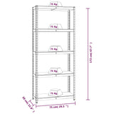5-Layer Shelves 3 pcs Anthracite Steel and Engineered Wood - Extra Image