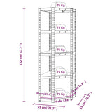 5-Layer Corner Shelf Silver Steel and Engineered Wood - Extra Image