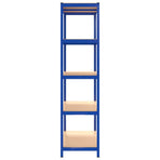 5-Layer Shelves 2 pcs Blue Steel and Engineered Wood