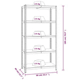 5-Layer Shelves 2 pcs Blue Steel and Engineered Wood - Extra Image