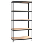 5-Layer Storage Shelf Anthracite Steel and Engineered Wood