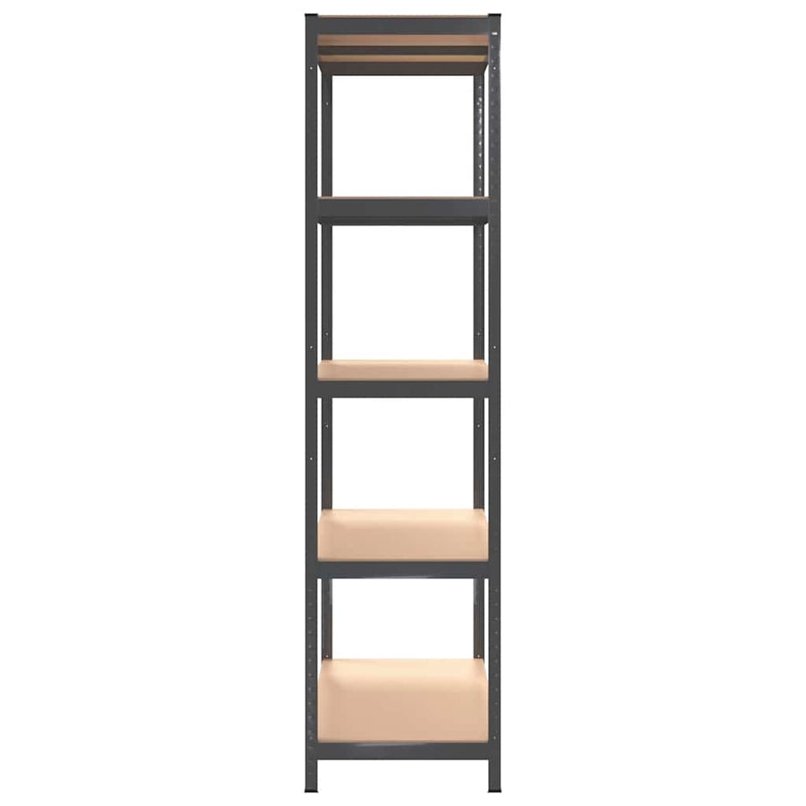 5-Layer Storage Shelf Anthracite Steel and Engineered Wood