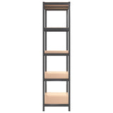 5-Layer Shelves 2 pcs Anthracite Steel and Engineered Wood