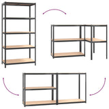 5-Layer Shelves 2 pcs Anthracite Steel and Engineered Wood - Extra Image