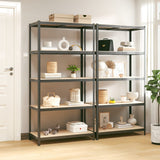5-Layer Shelves 2 pcs Anthracite Steel and Engineered Wood