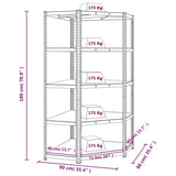 5-Layer Corner Shelf Blue Steel and Engineered Wood